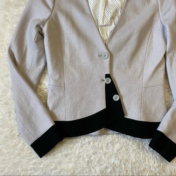 Elevenses Stone and Black Wool Blazer - Picture 4 of 8